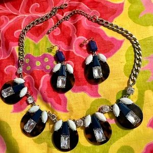 Leopard Blue Necklace with Earrings